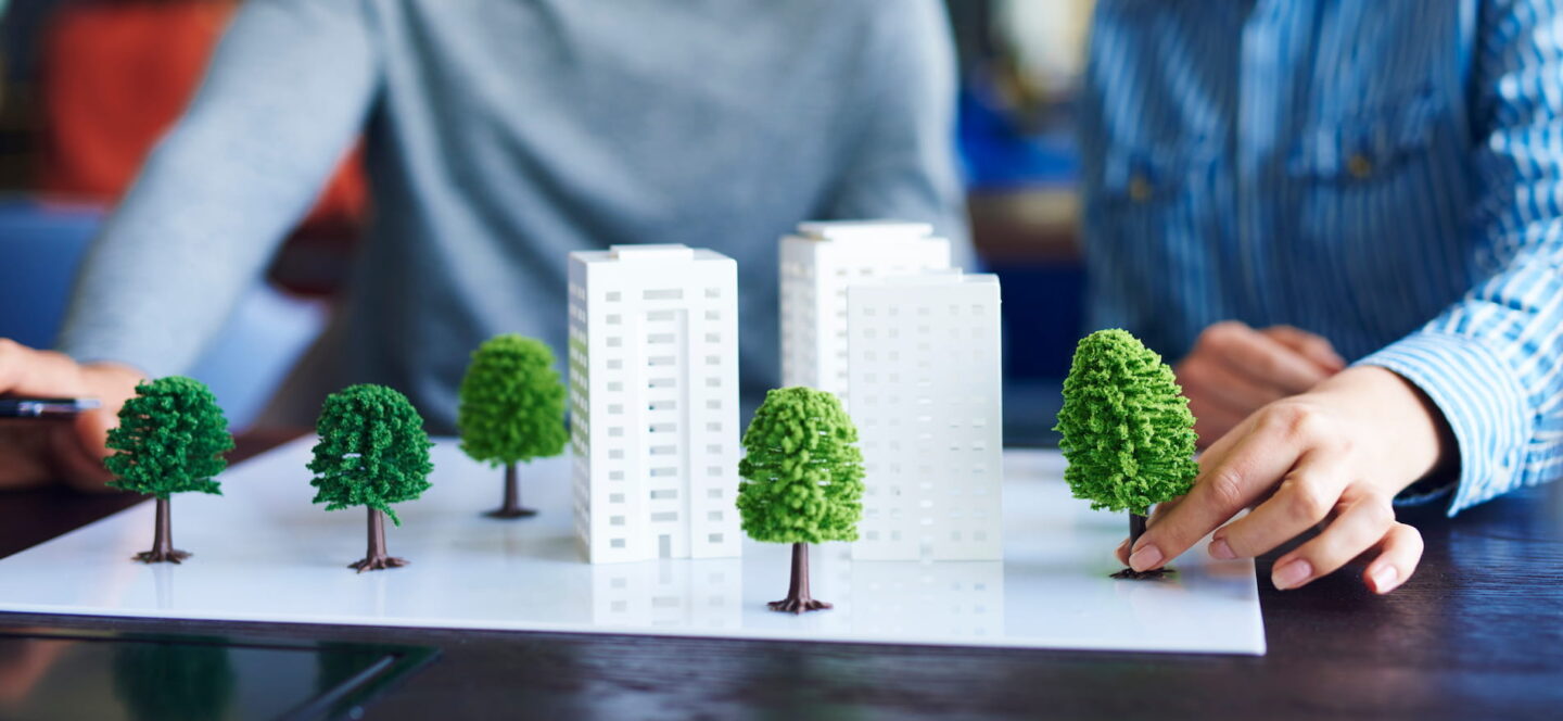En fysisk modell av bostadshus